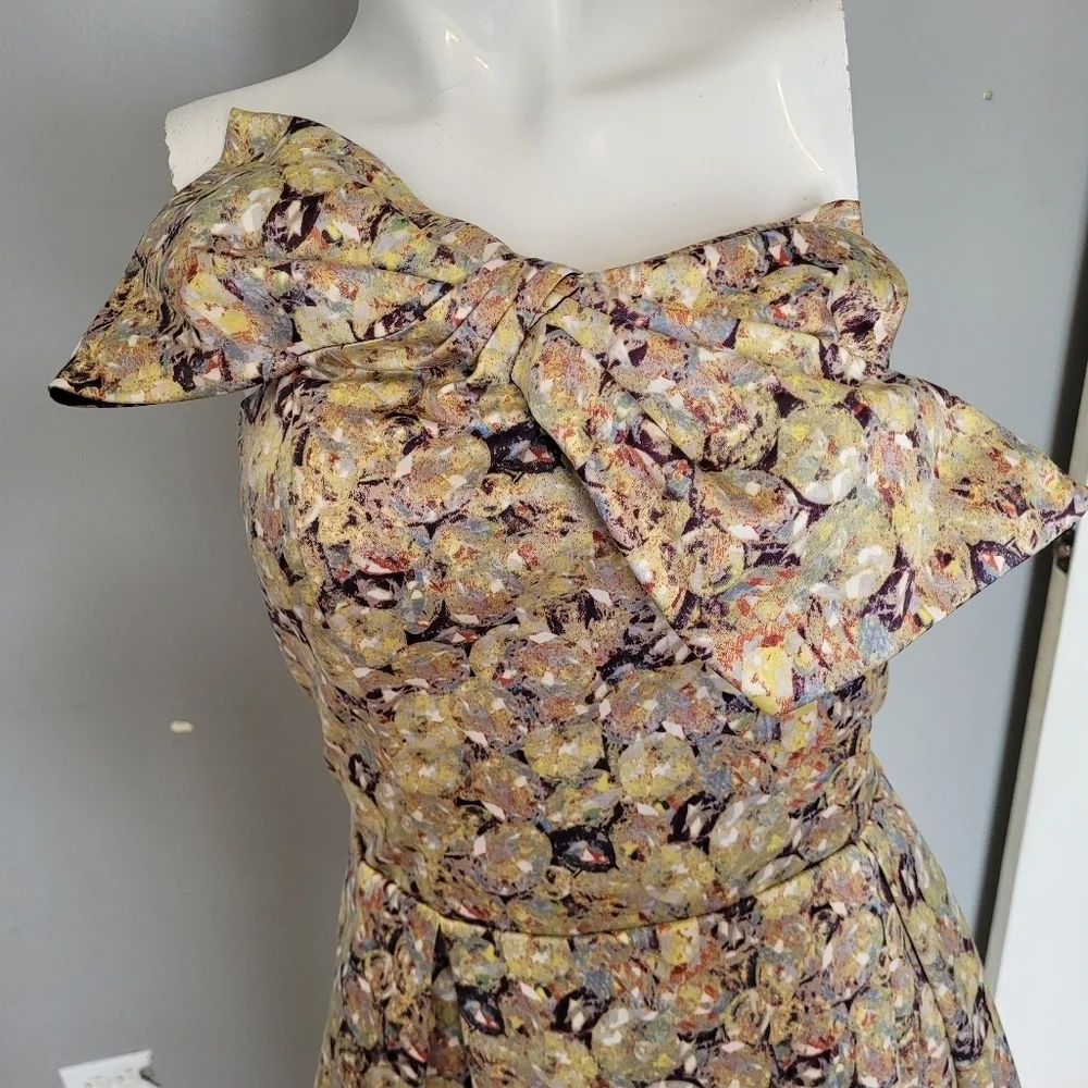 Kate Young For Target Strapless Bow Dress in Gem City Print, VGUC, Size 12 - Picture 3 of 10